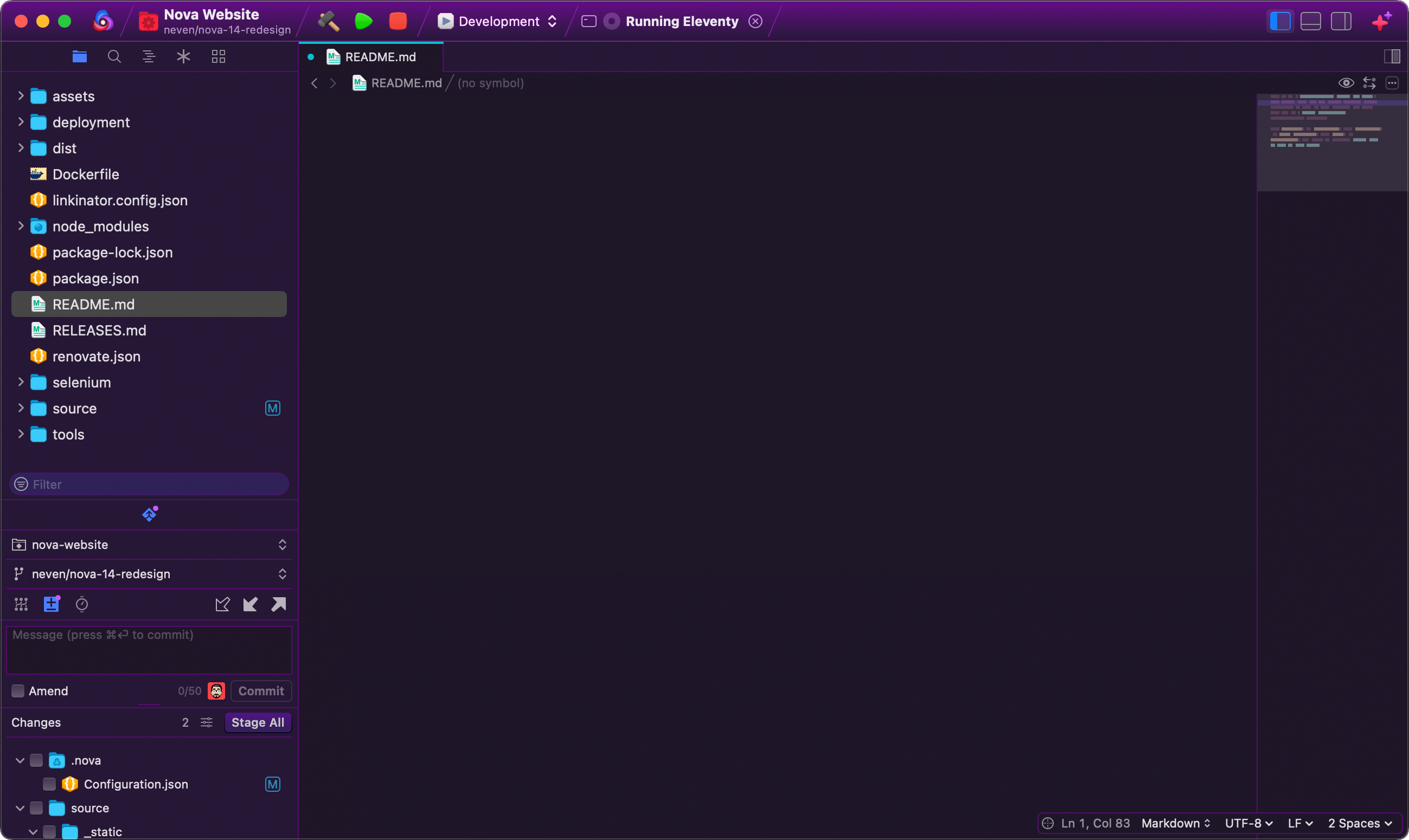 Screenshot showing features in Nova. Text: Nova
				14 is a full-featured editor and IDE. It's packed with all the useful features you're expecting, as well as some features you might not, all in a 100% Mac-native super-efficient codebase. From editing, to_debugging. From workflows, to file transfers. From_Git, to publishing. One thing is certain: Nova does it all, on your Mac.